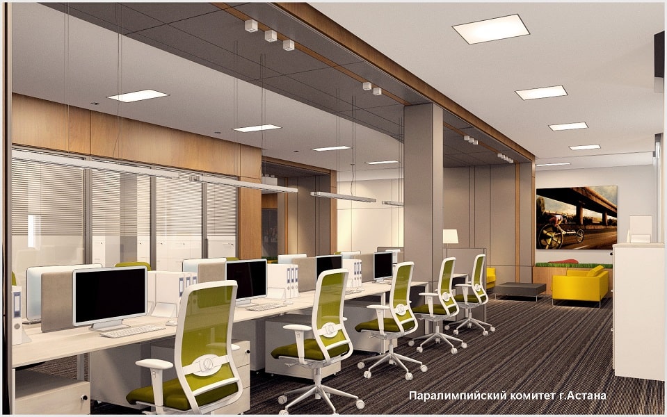 Стильный Дизайн офиса в Алматы